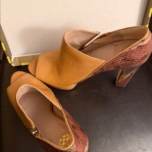 Vince Camuto Tan and Brown Heels
